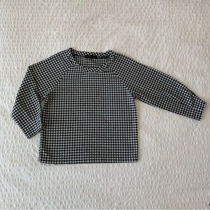 Linen blend gingham top
